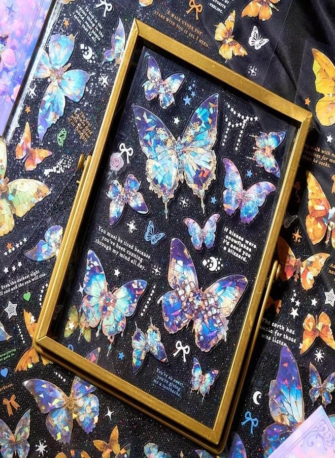 SAMVARDHAN Butterfly Dreams Stickers Book Set - 40Pcs Holographic Butterfly Sticker,Decorative & Aesthetic Glitter Stickers for Journals, Scrapbooking, DIY Crafts, Planners & Gifts, Pack of 2 - Image 3